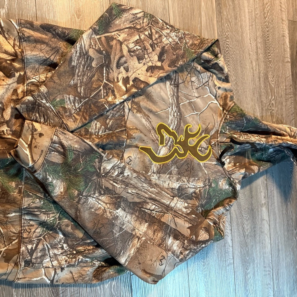 Browning Camo Hoodie with Gold Logo